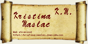 Kristina Maslać vizit kartica